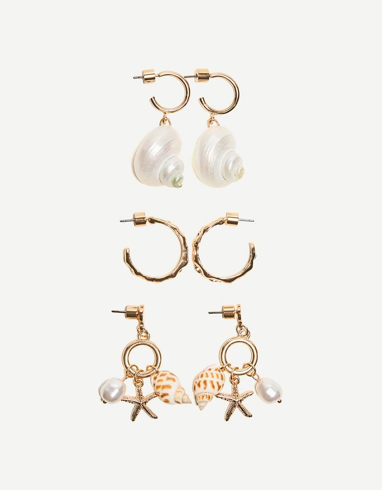 3-pack of seashell earrings - signature Edition