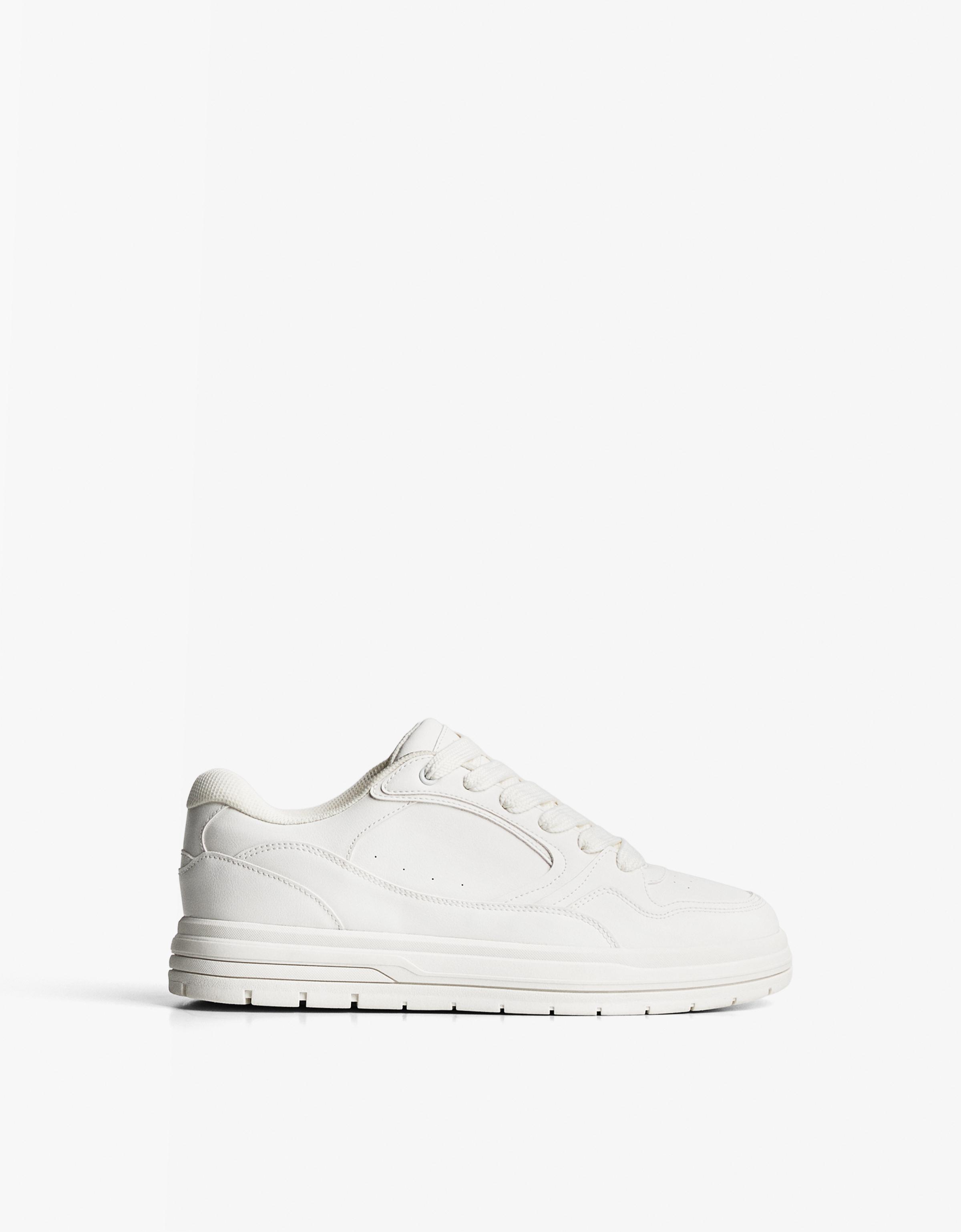 Bershka Basic Street-Sneaker Herren 39 Weiss
