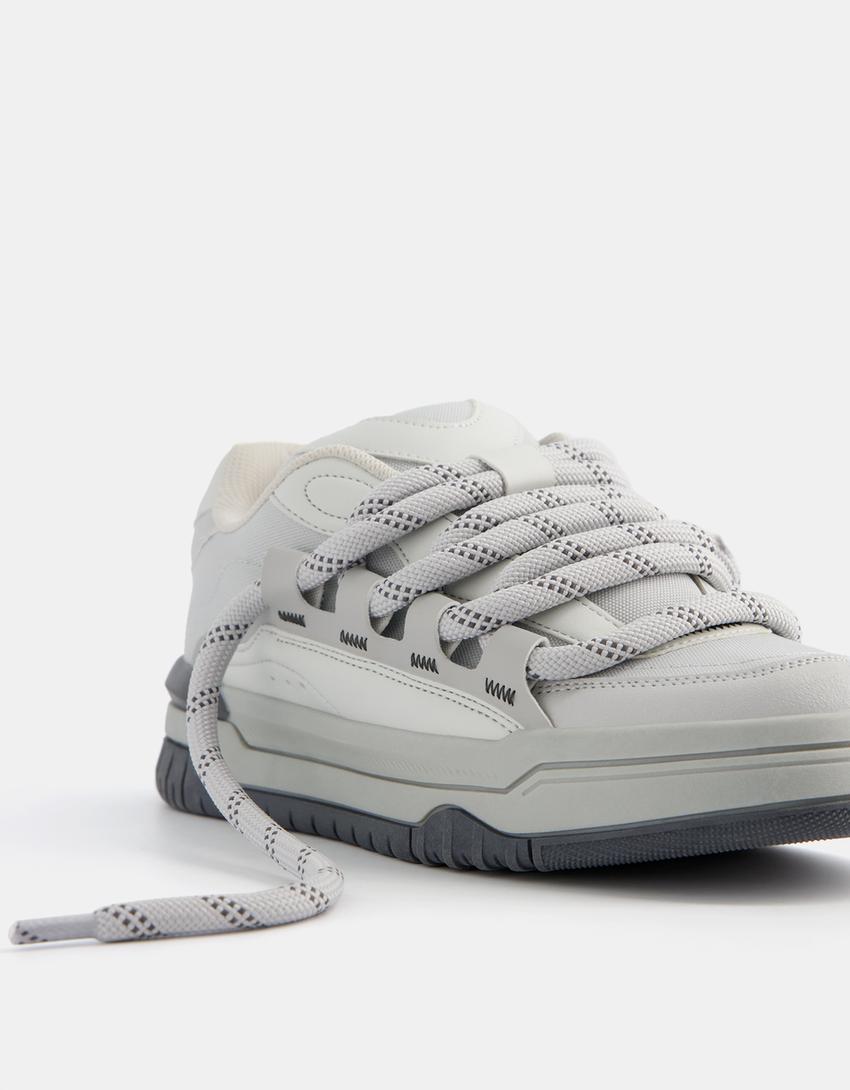 Sneakers style skate Generation Bershka homme-Gris-4