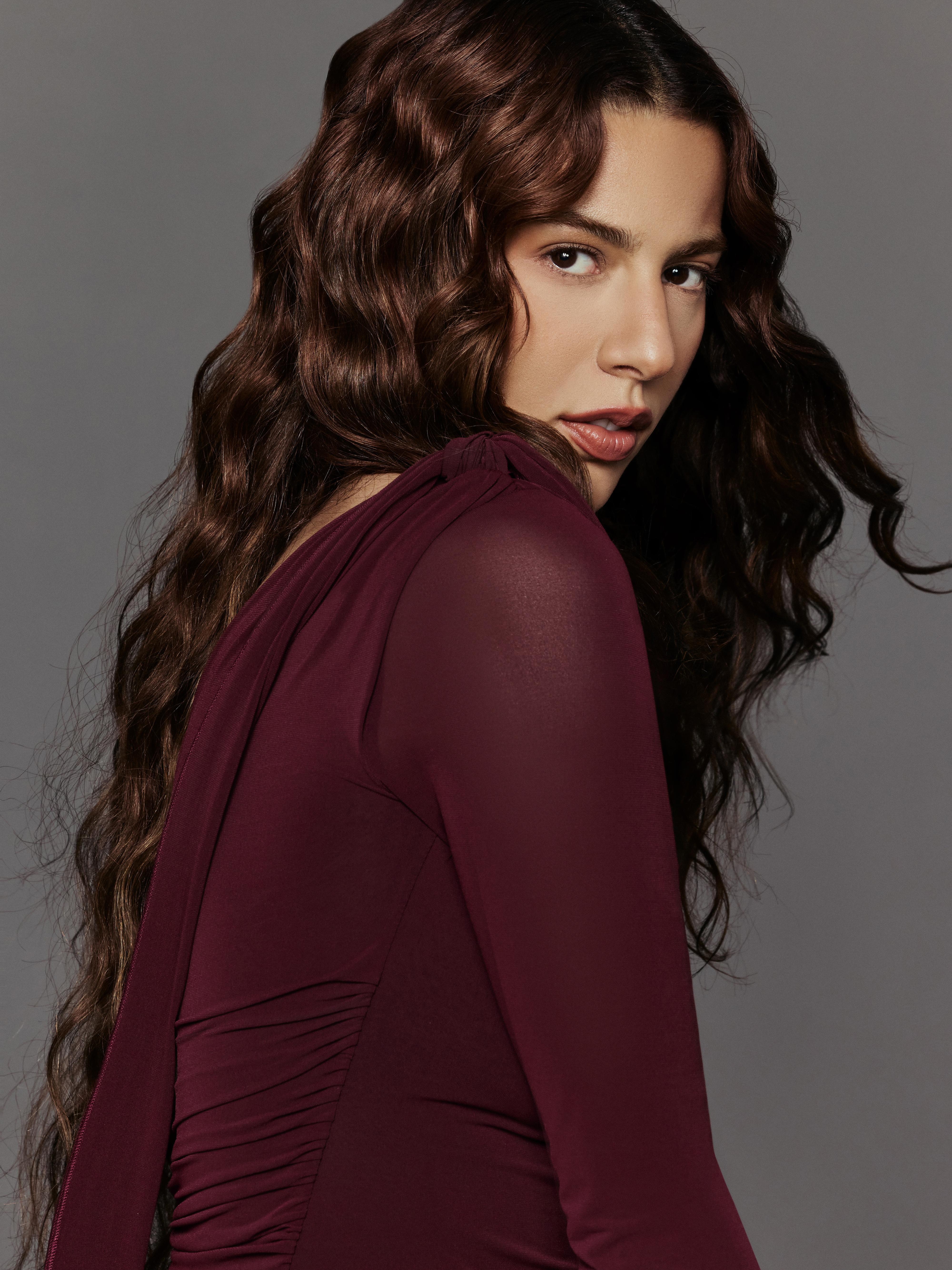 MARINA SENA asymmetric mini dress — Maroon