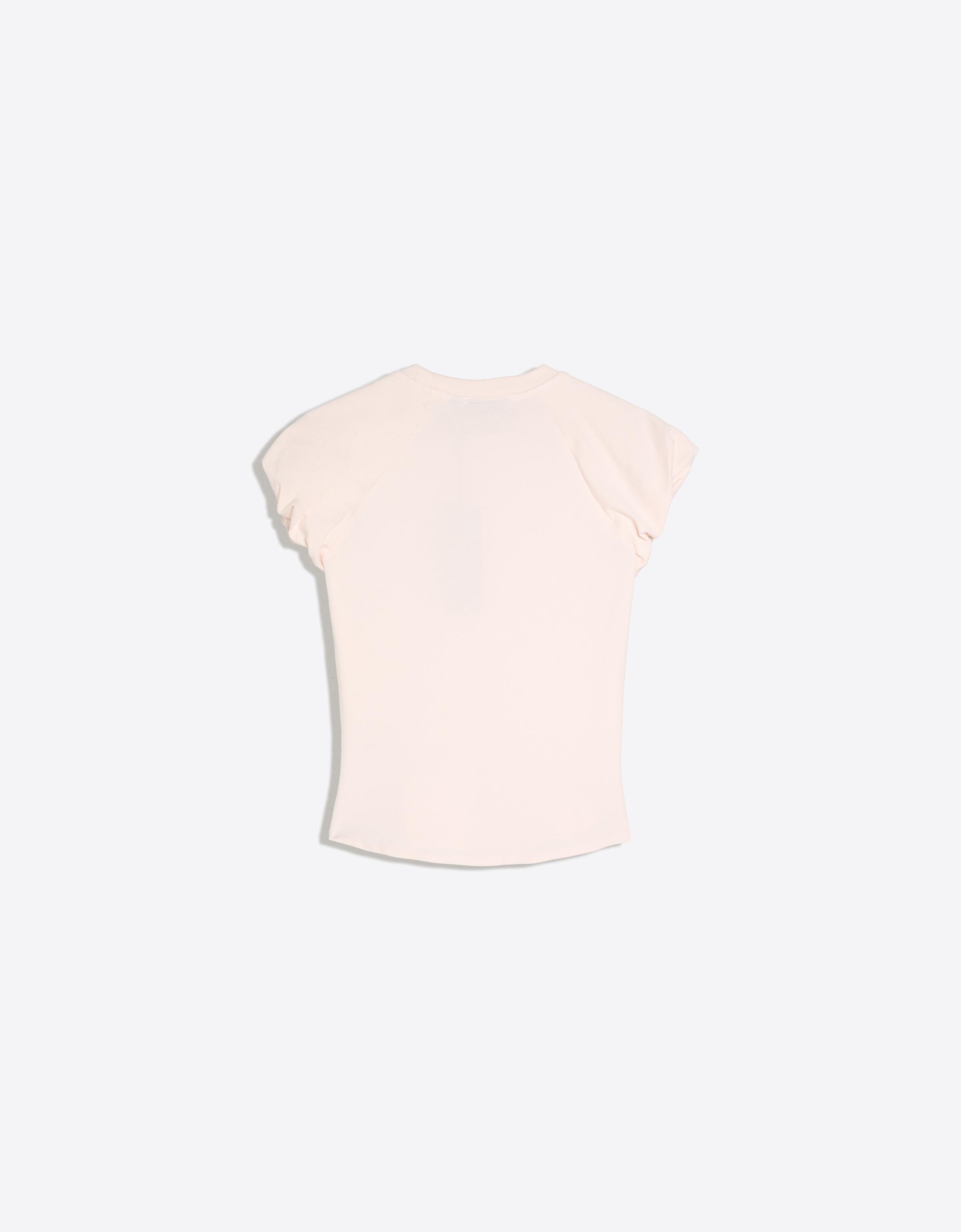 Balloon-sleeve raglan T-shirt — Pink