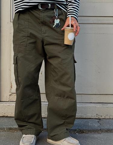 Baggy cargo trousers — Khaki 5
