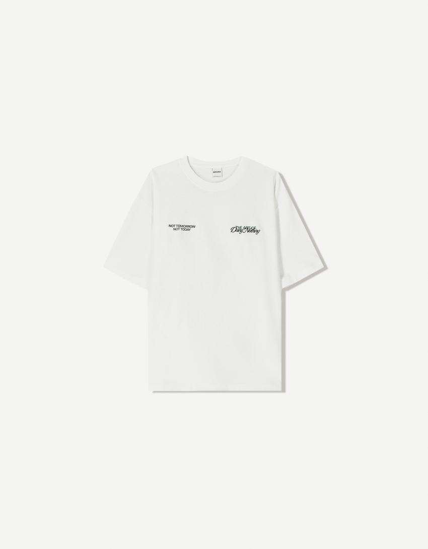 Short sleeve T-shirt with print-White-4