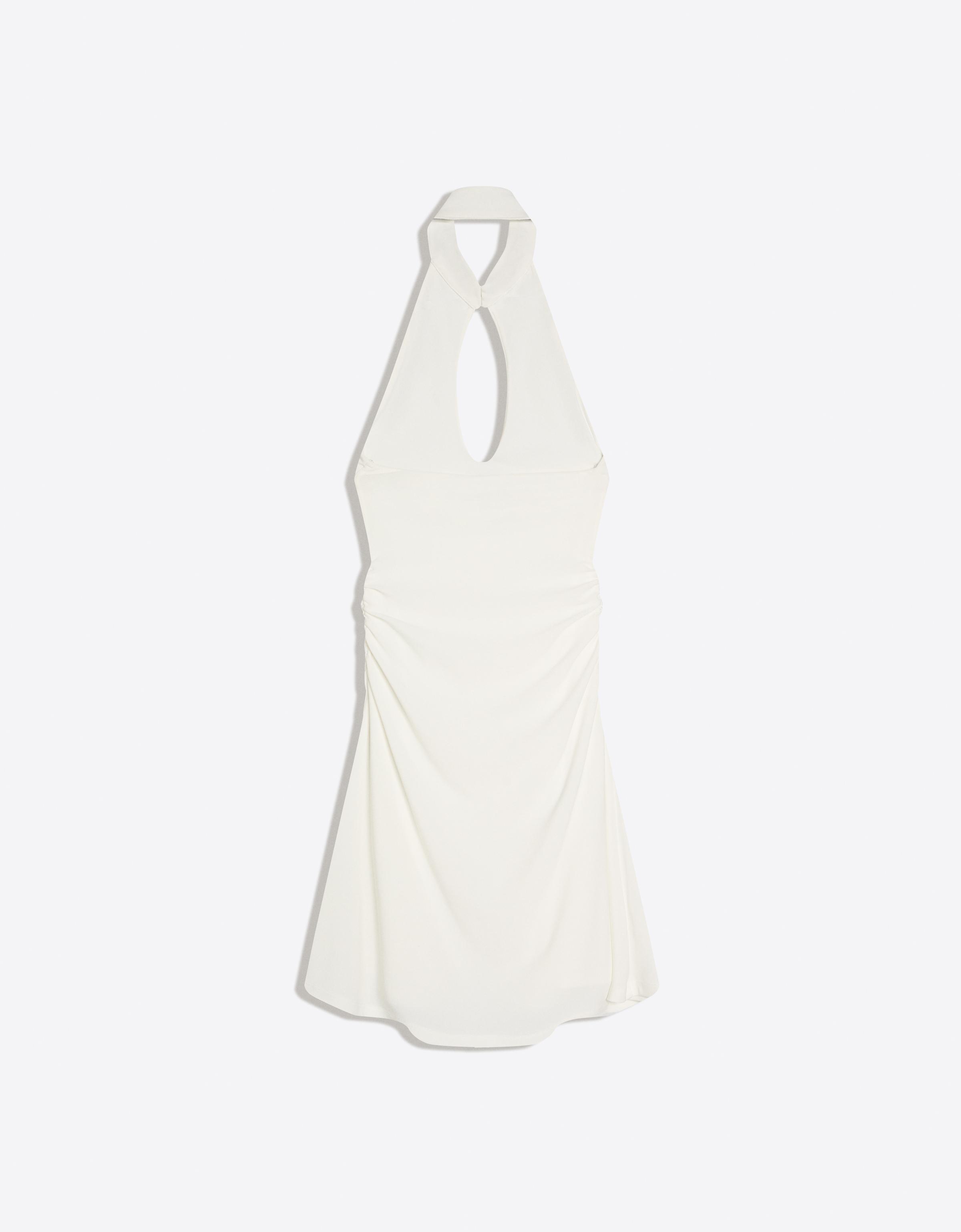 Mini halter open-neck dress — Cream