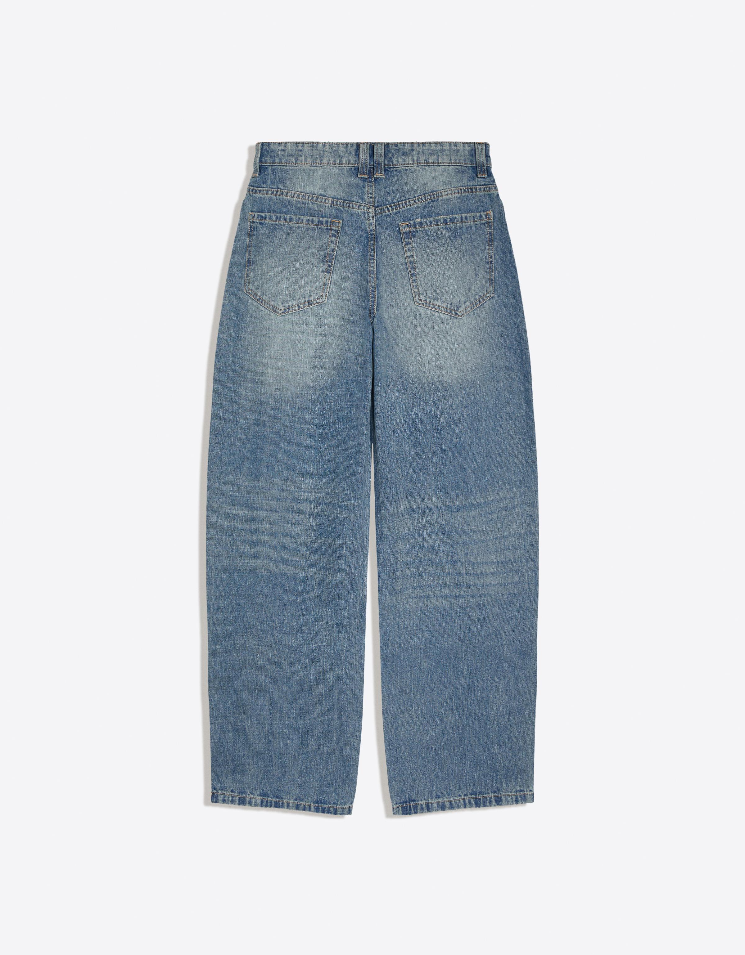 Low-rise baggy barrel jeans — Blue