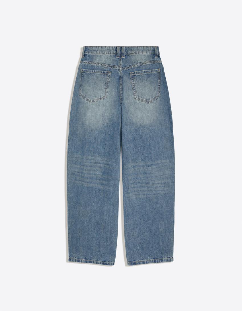 Düşük bel barrel jean - Görsel 6