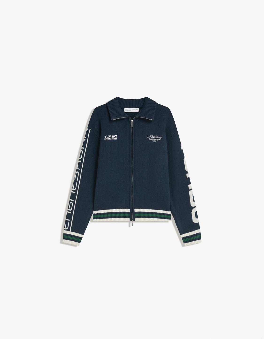 Embroidered zip-up jacket