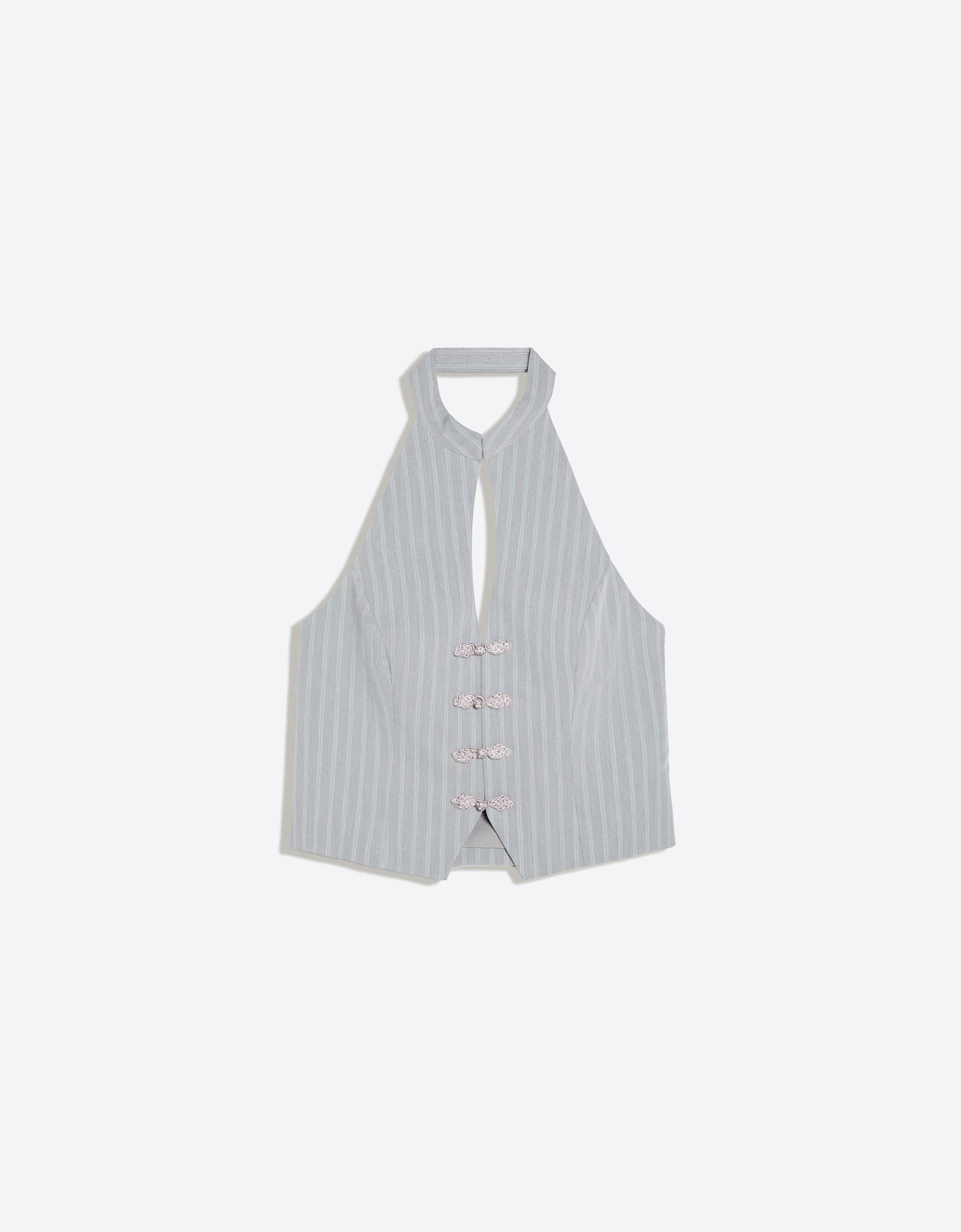 Halter waistcoat with clasps — Grey