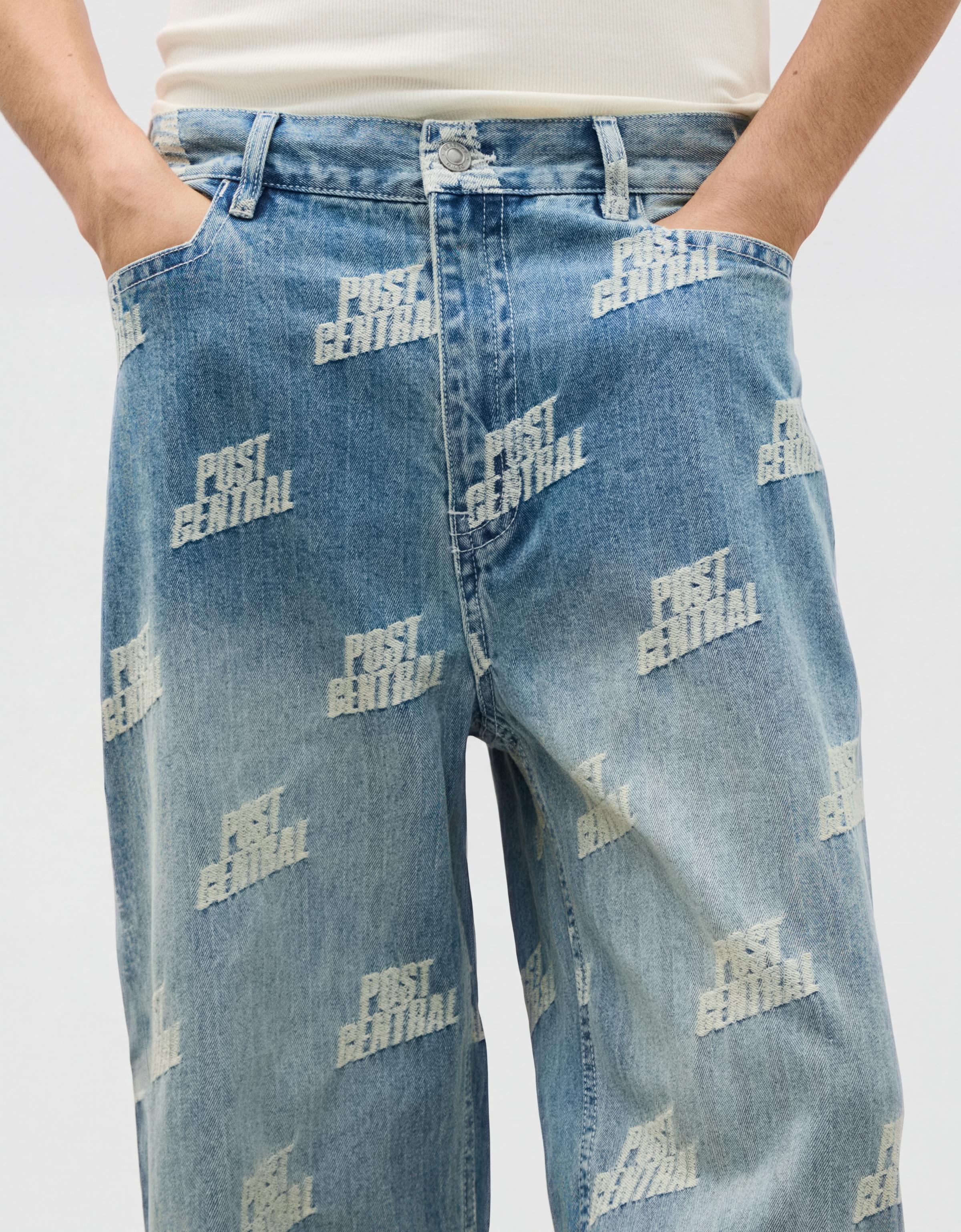 Jacquard trousers — Light blue