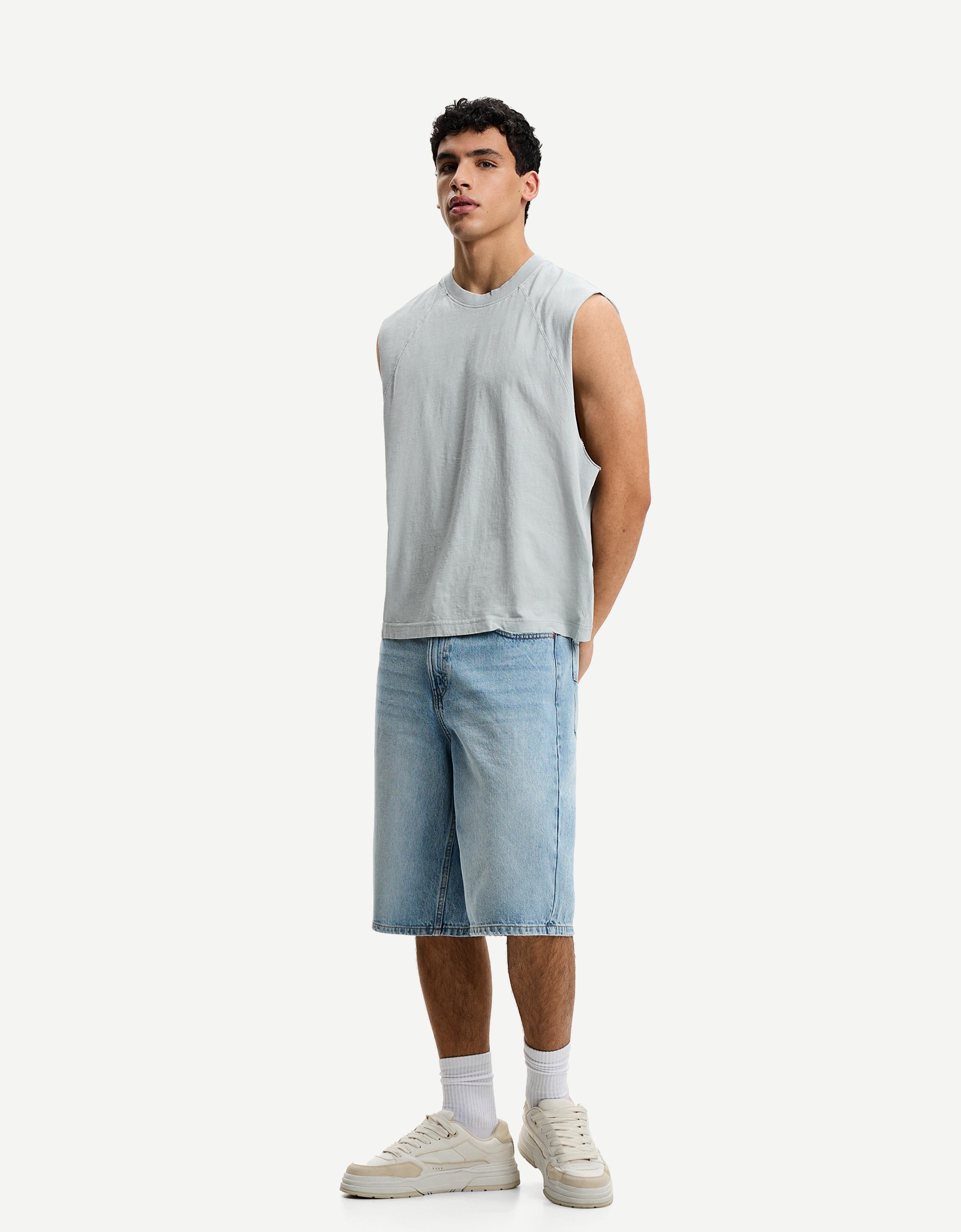 Tricou fără mâneci-Gri-2