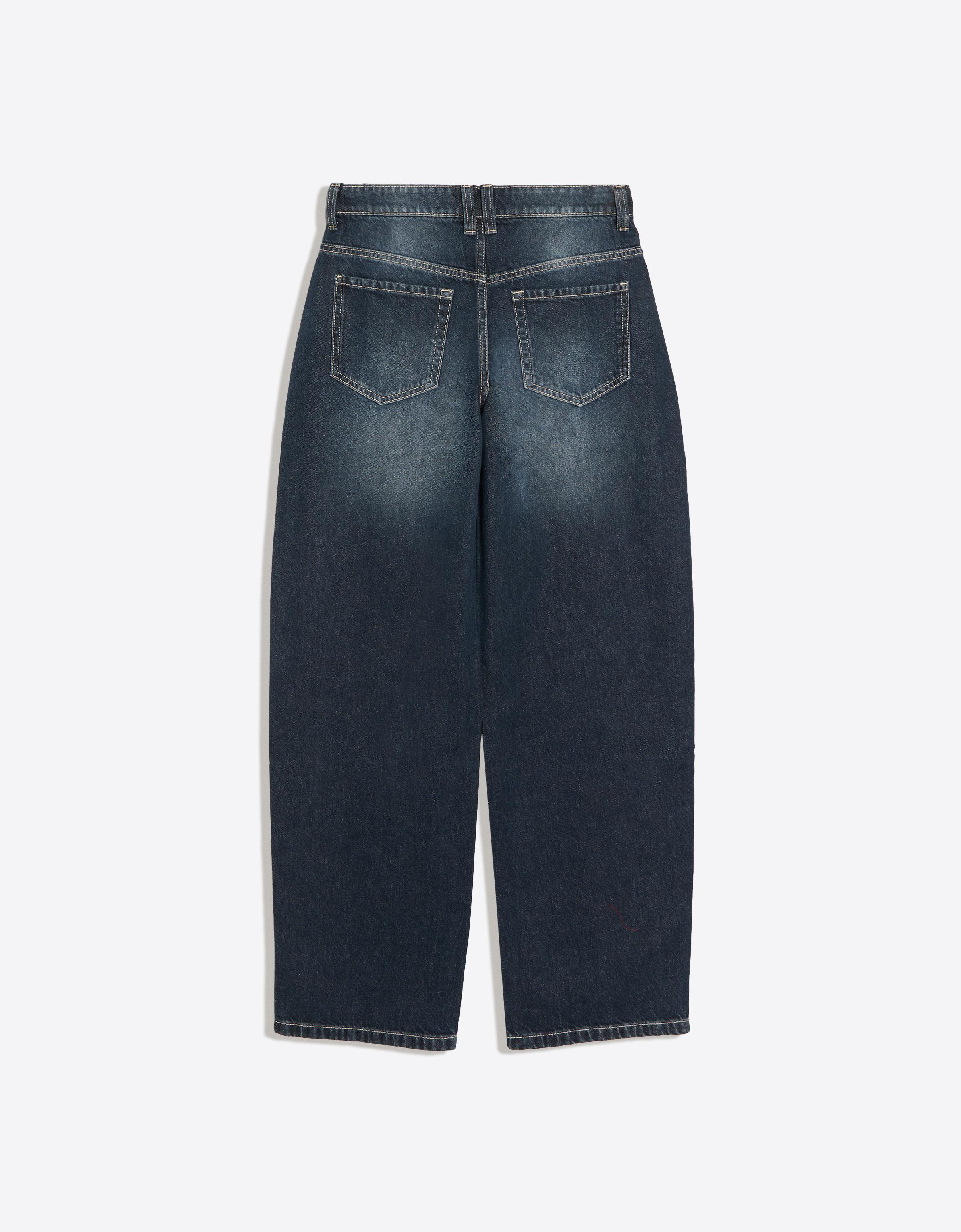 Low-rise baggy barrel jeans — Dark blue