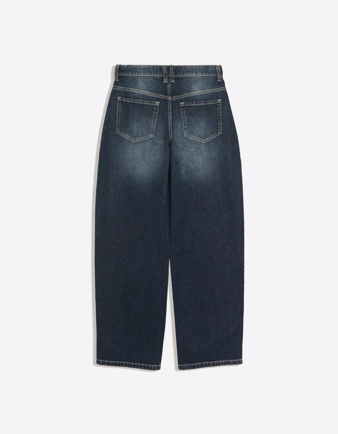 Low-rise baggy barrel jeans — Dark blue