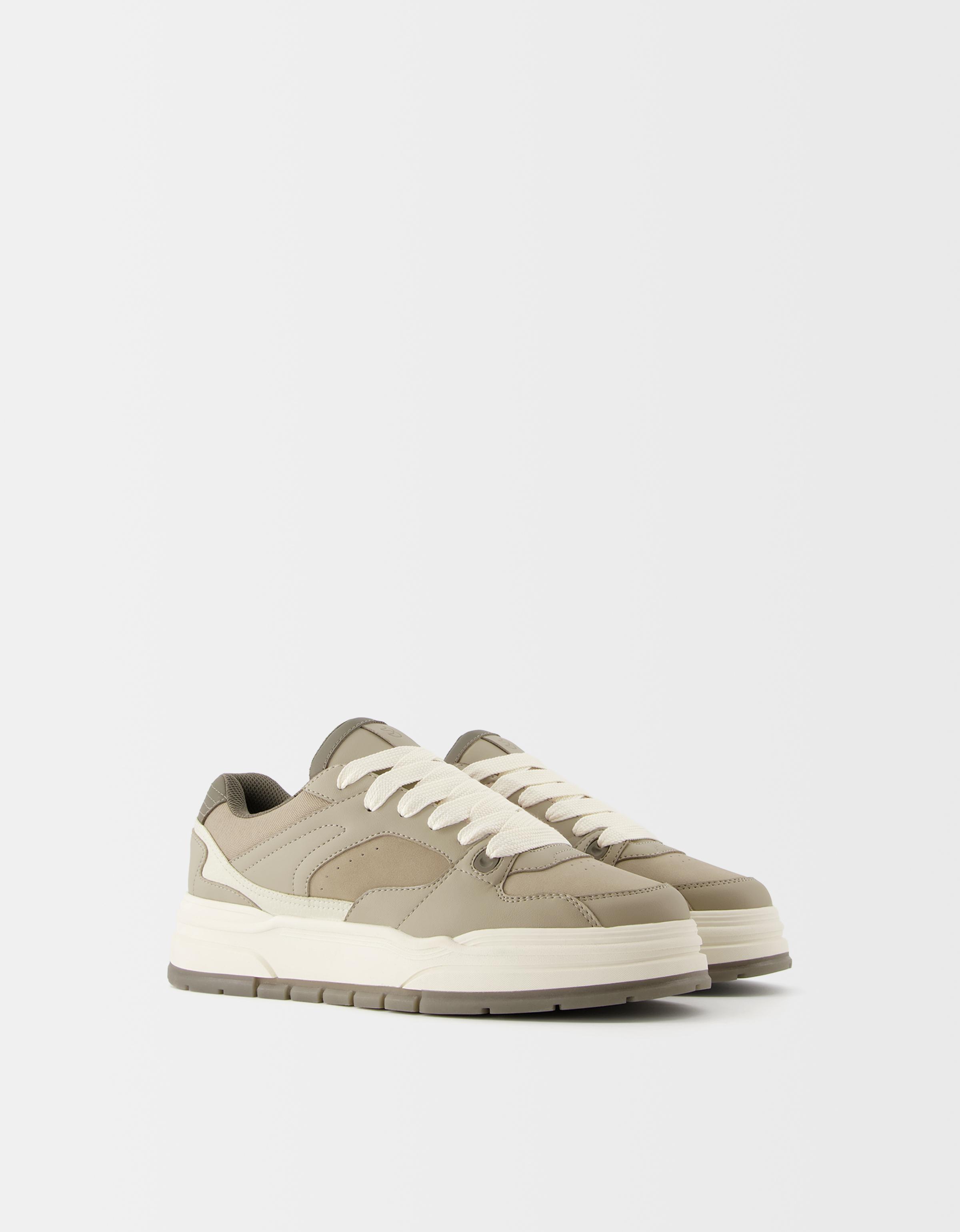 Bershka Sneaker Mit Dicker Sohle Herren 39 Taupe