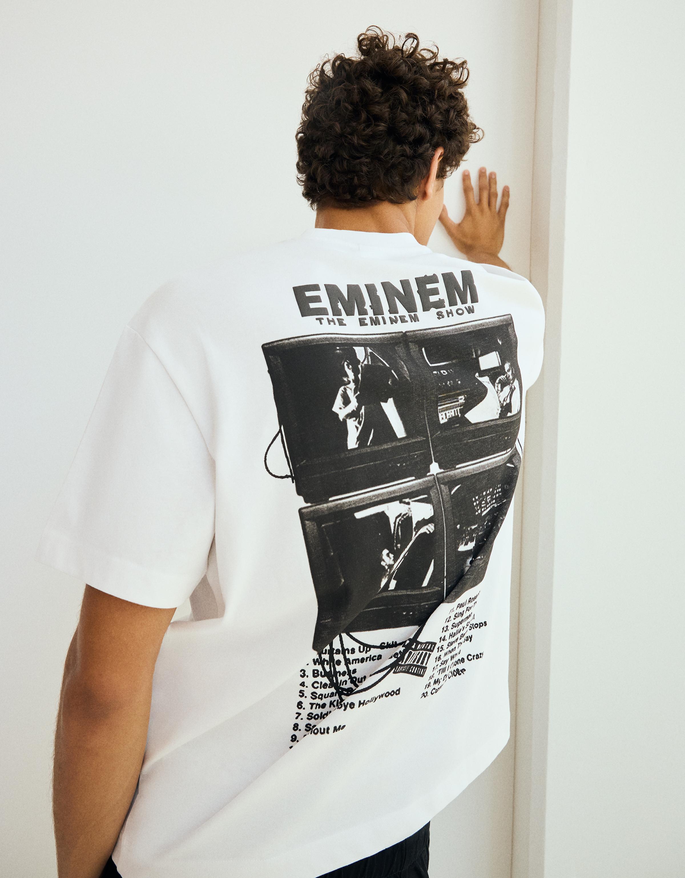 Bershka EMINEM baskılı relaxed fit tişört görsel 3
