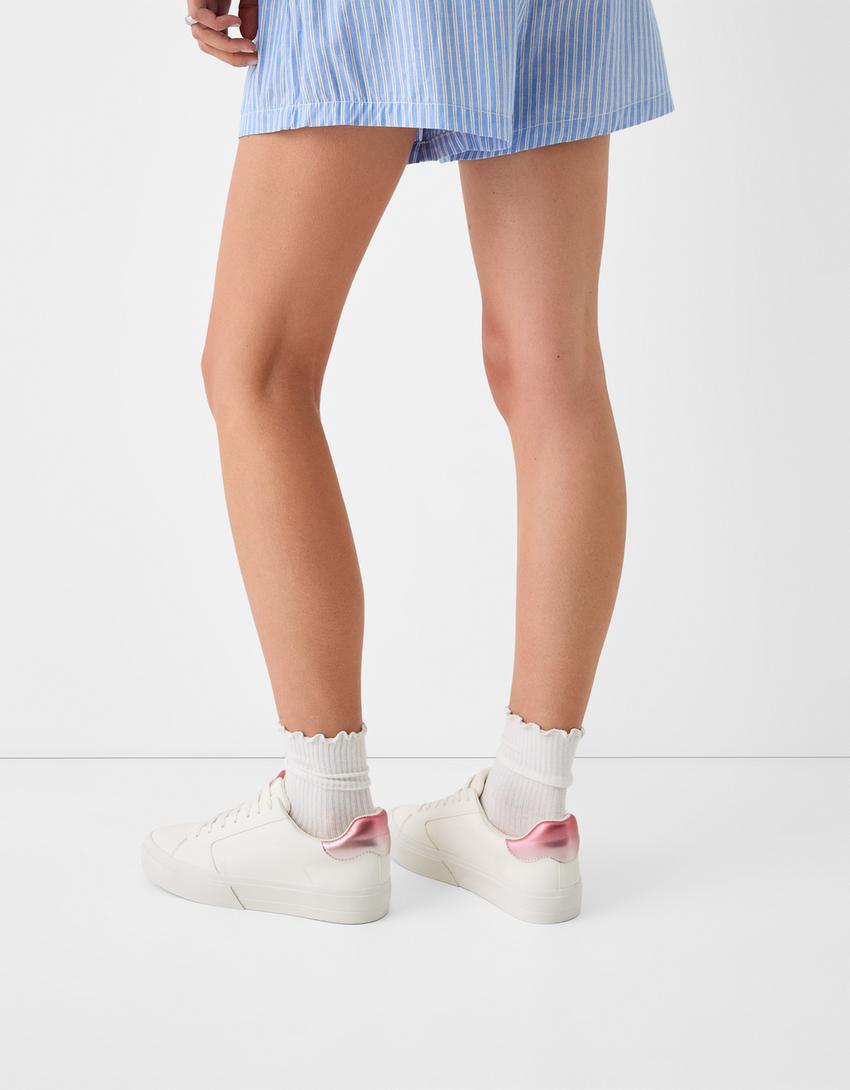 Baskets détails métallisés-Blanc-1