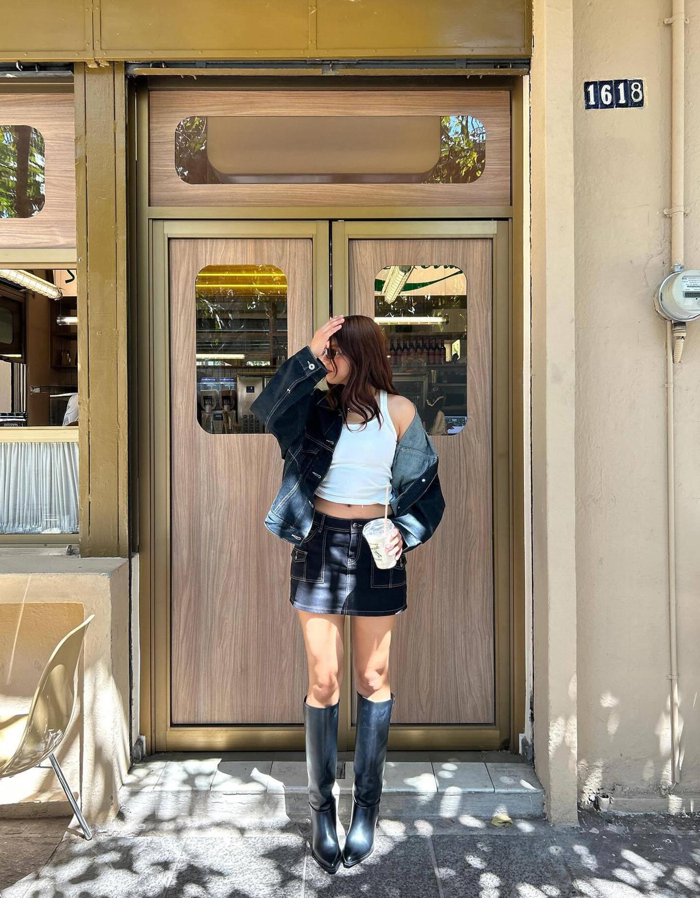 Bershka spódnica mini utility czarny