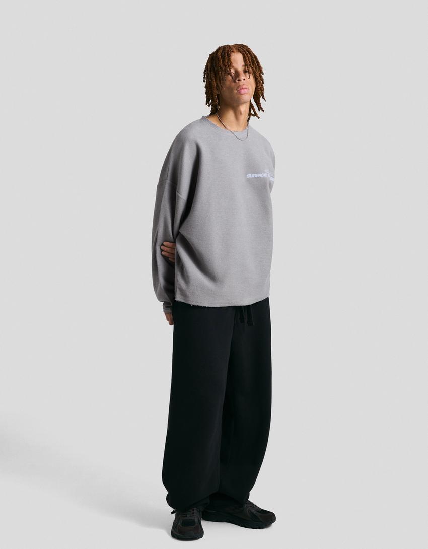 Printed sweater-Washed out blue