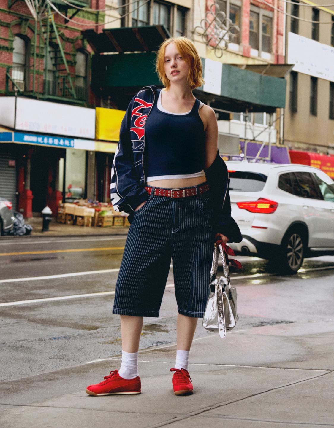WNBA denim skater Bermuda shorts