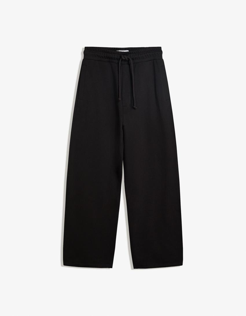 Balloon fit trousers-Black