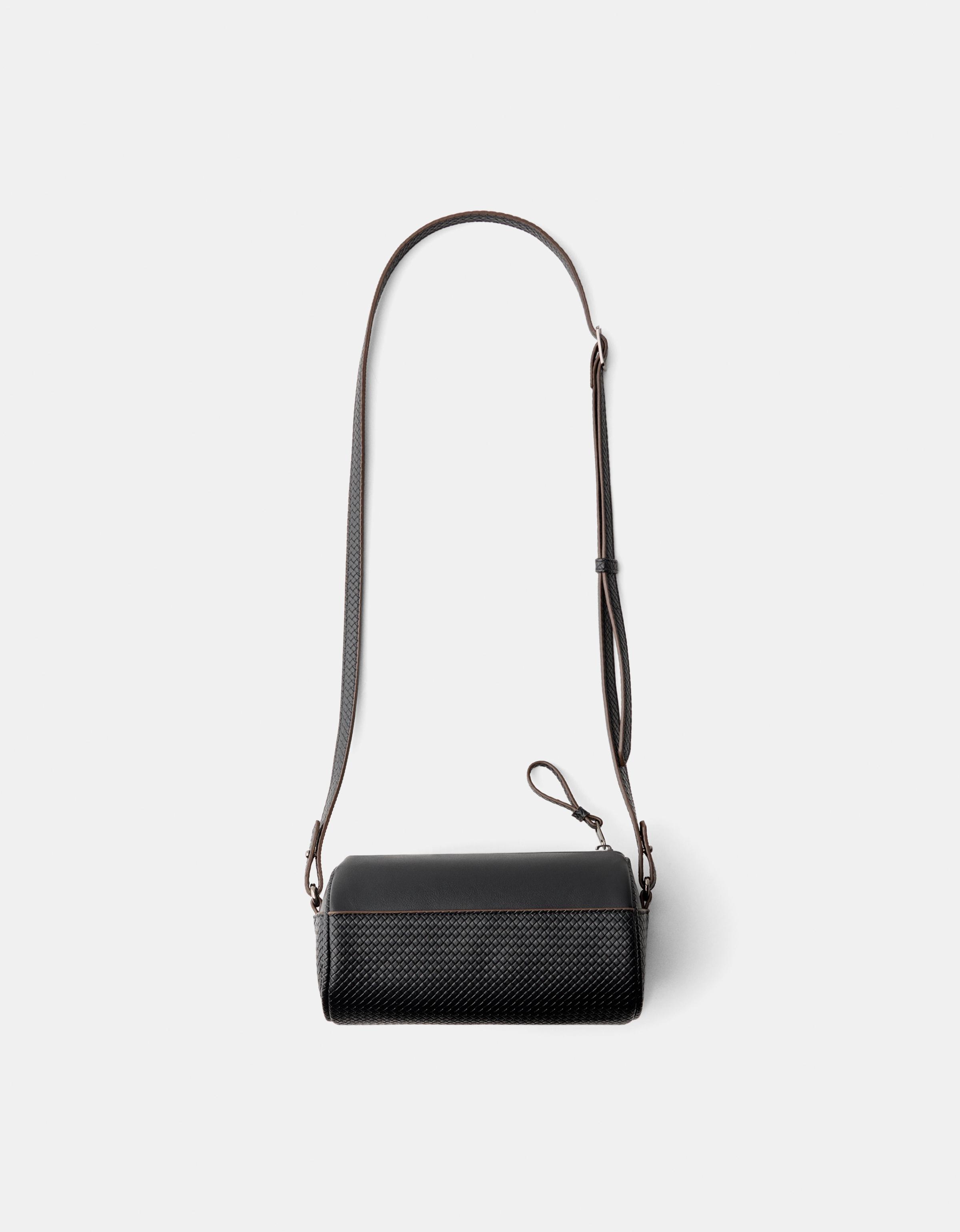 Bershka Zylinderförmige Crossbody-Tasche Herren Schwarz