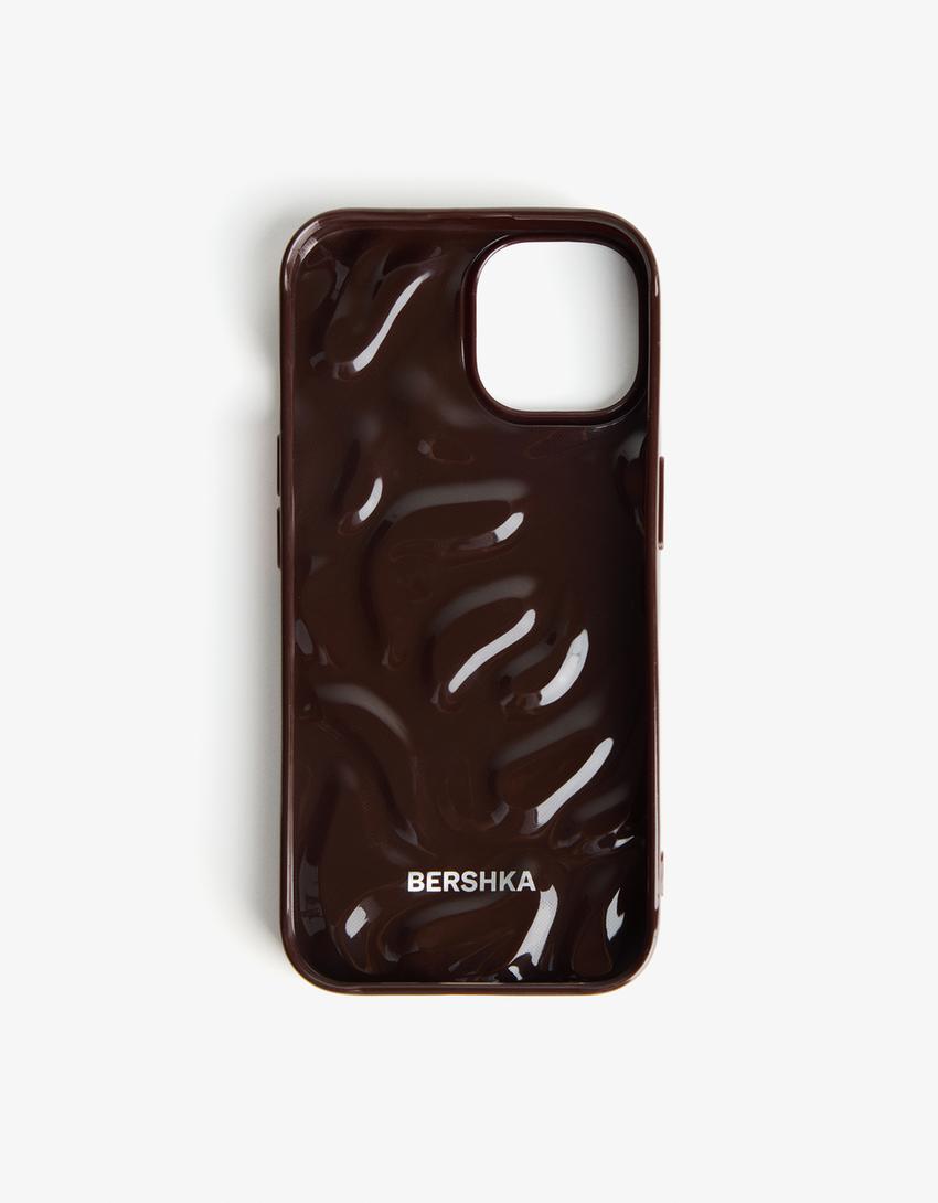 Coque téléphone relief-Marron