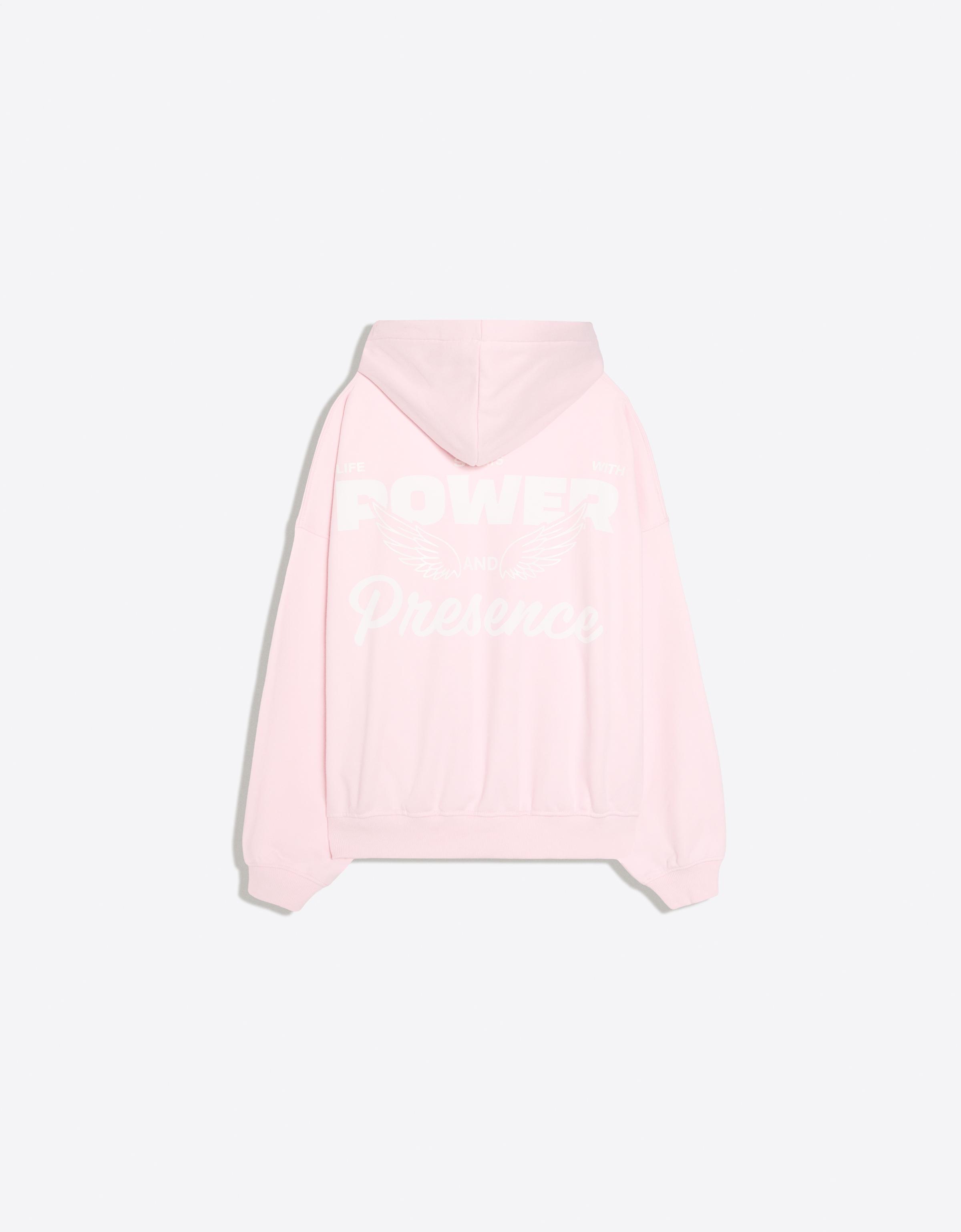 Oversize print hoodie — Pink