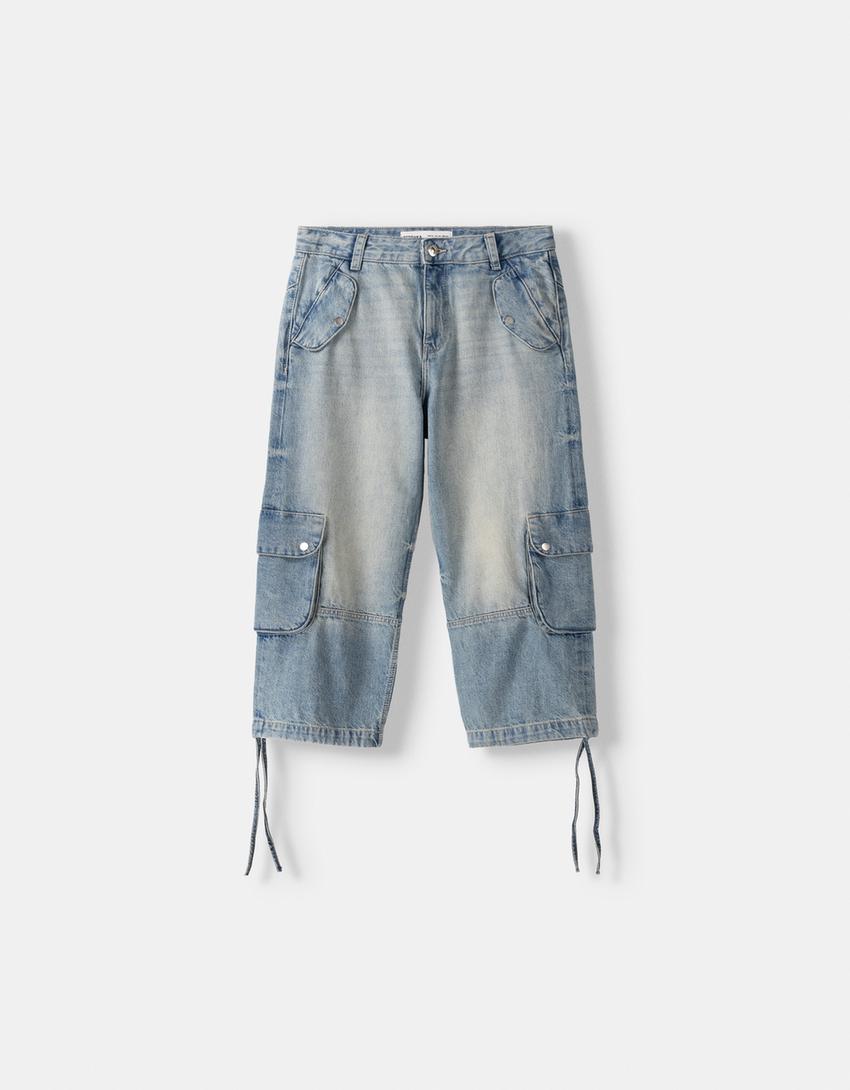 Capri denim cargo-Marinho-5