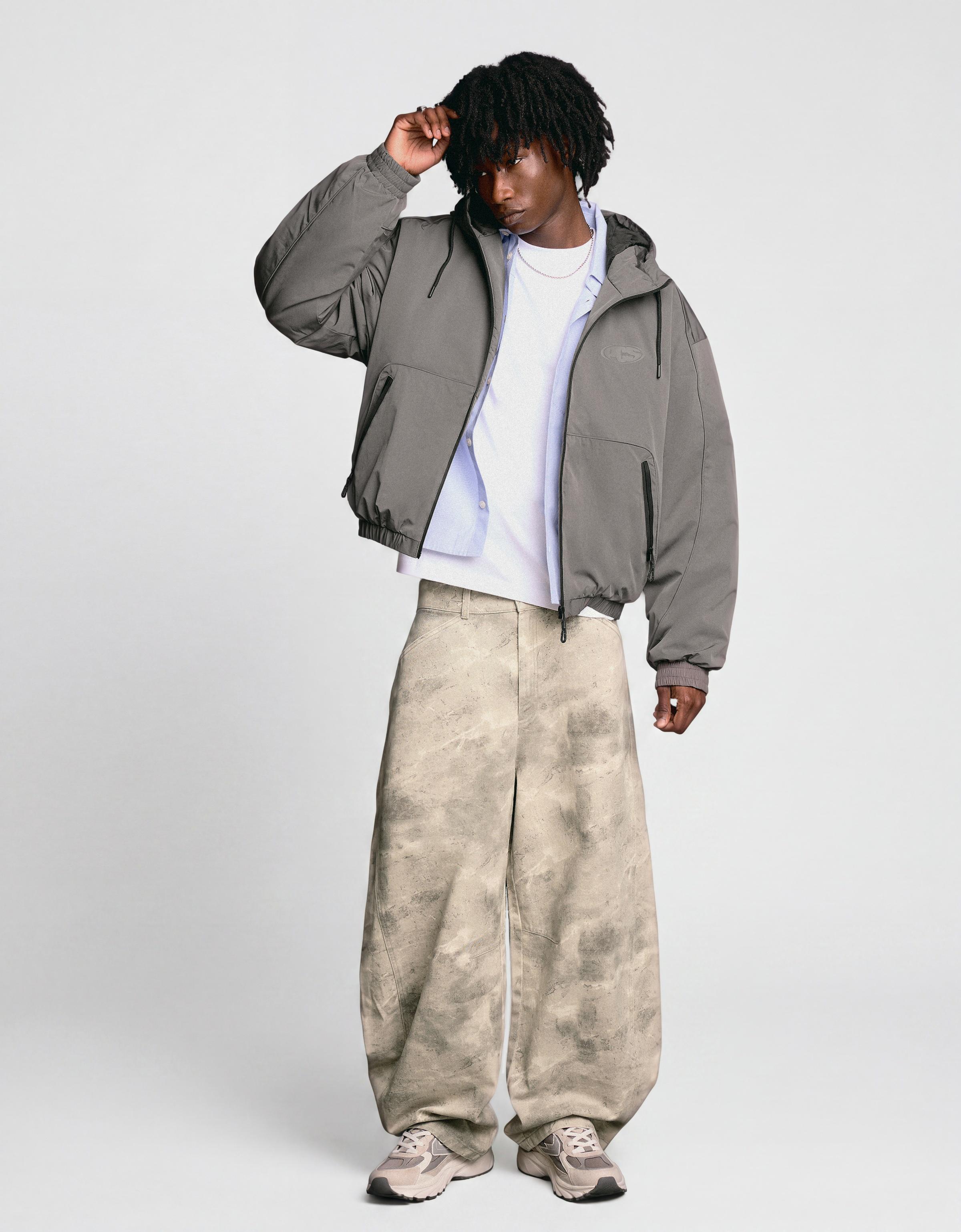 Technical hooded jacket — Grey