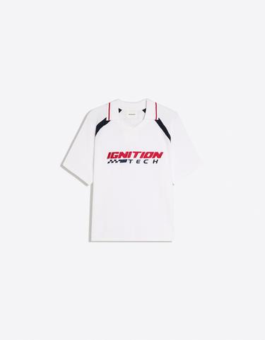 Retro sport print polo shirt — White 5