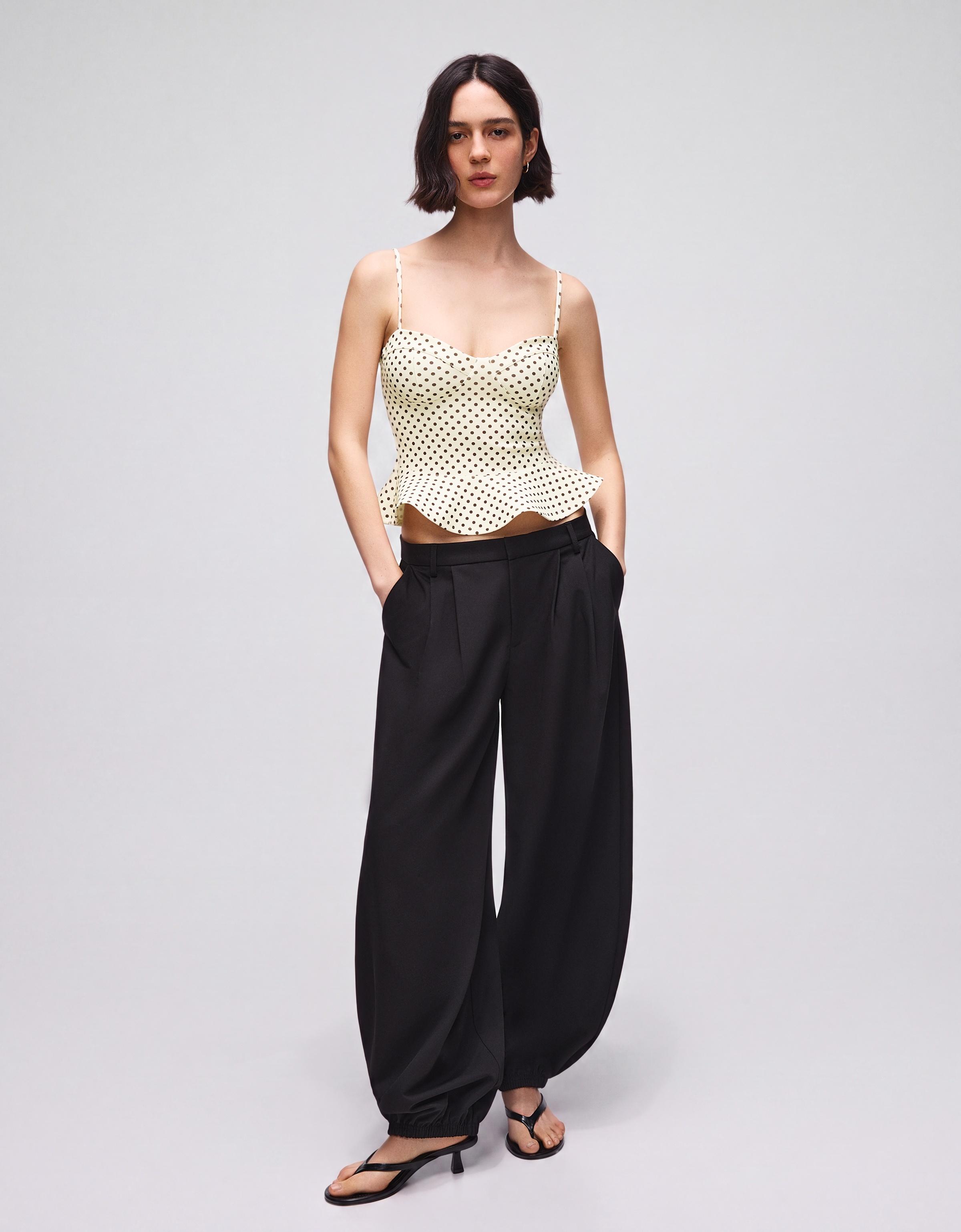 Peplum corset top — Cream