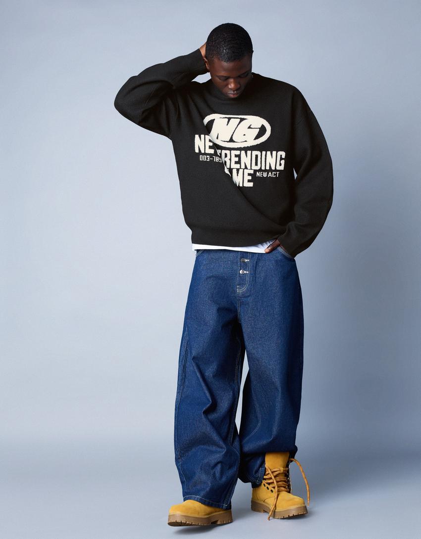 Printed jumper-Black