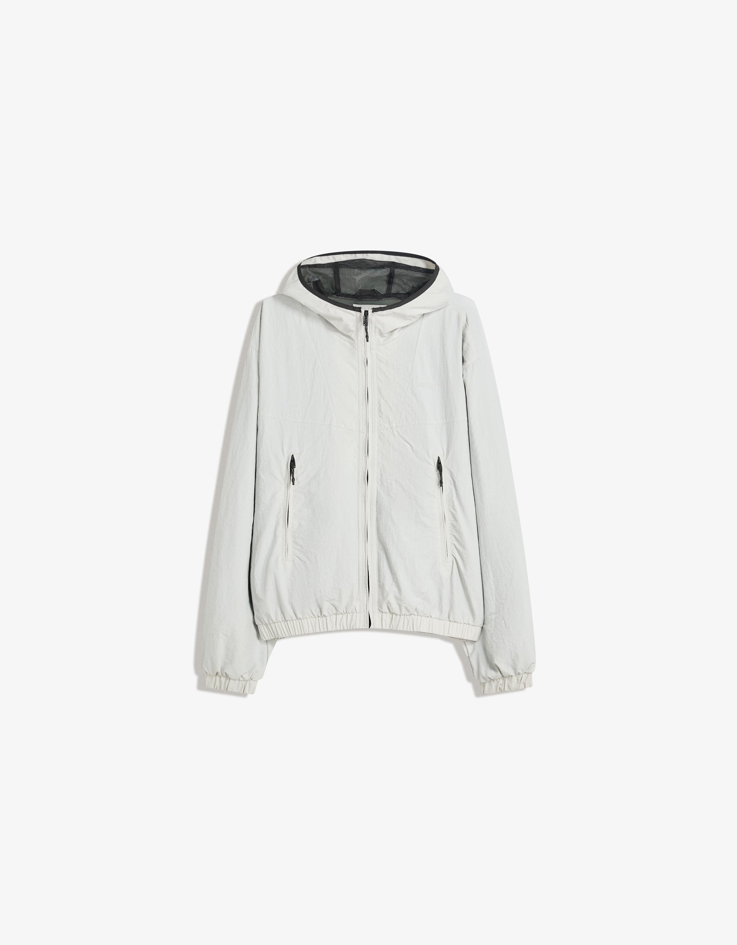 Bershka Technische Jacke Mit Kapuze Herren S Steinfarbe