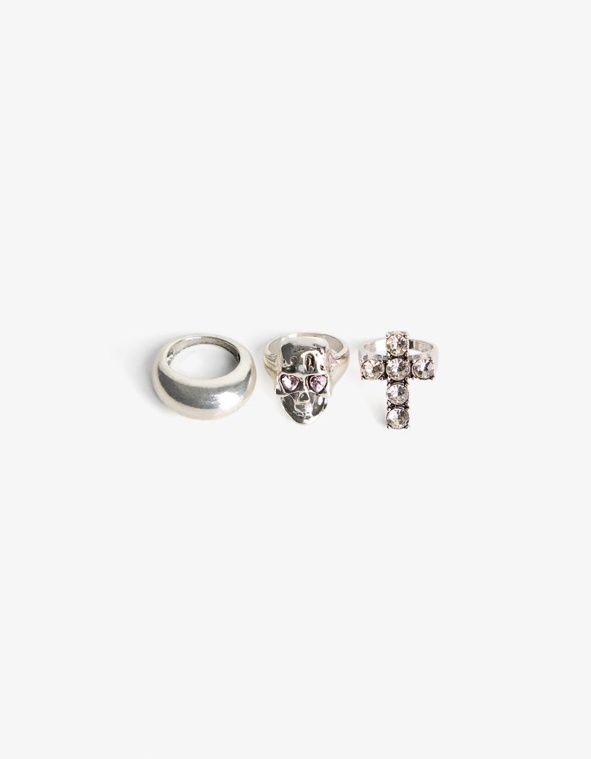 3-pack of rings-Silver