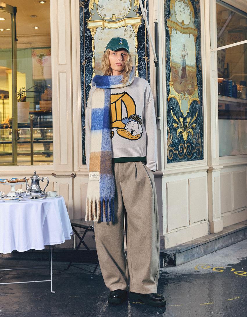 Pull jacquard Donald Duck-Blanc cassé