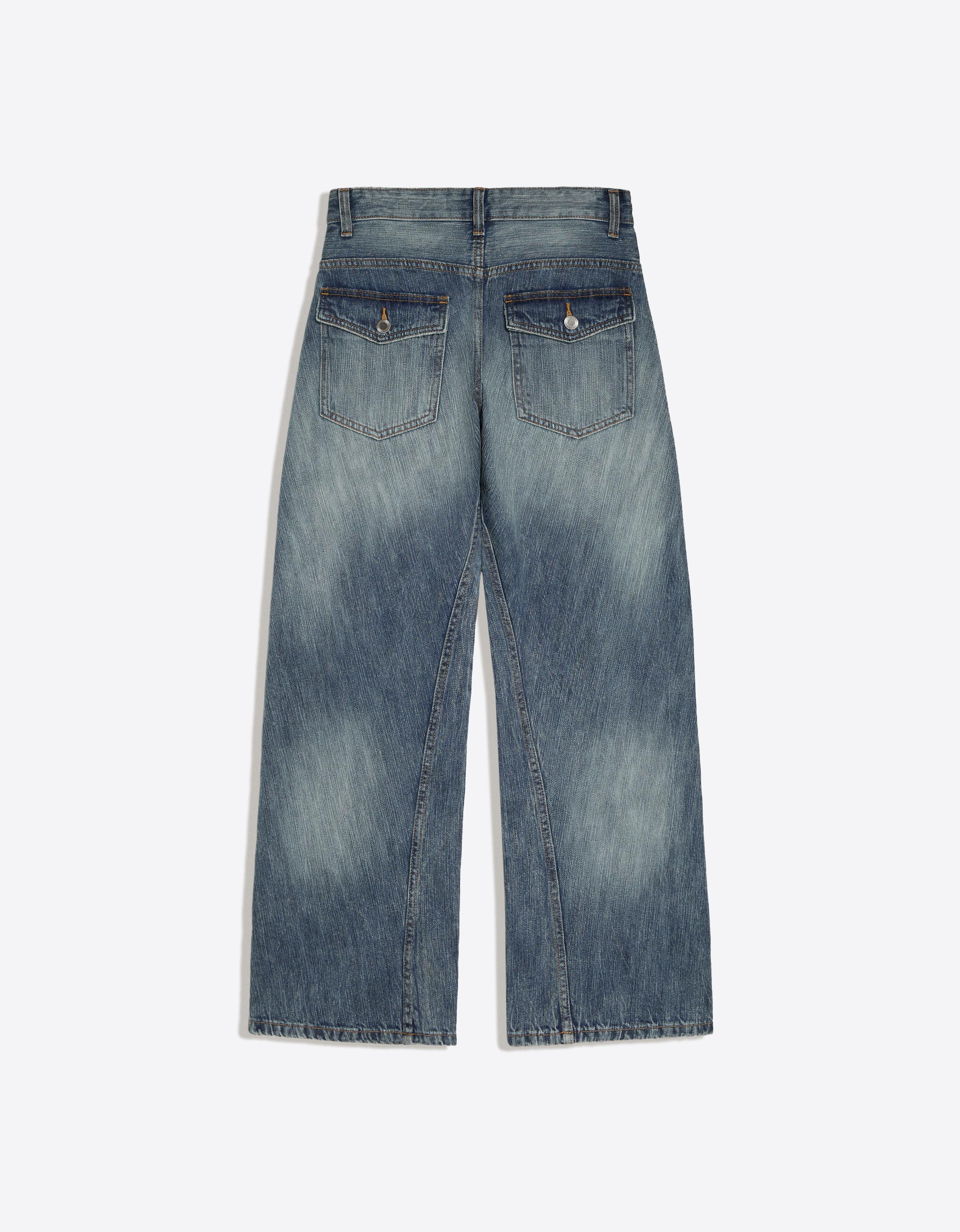 Low-rise barrel jeans — Light blue