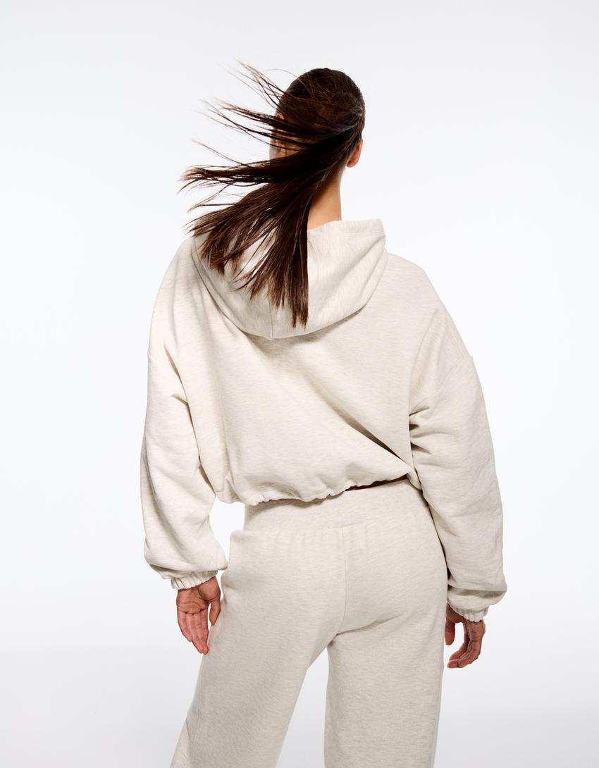 Balloon zip-up hoodie-Grey