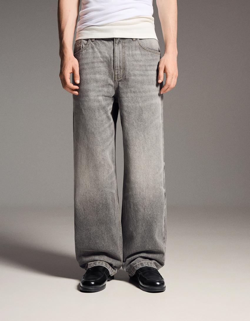 Jeans super baggy-Gris