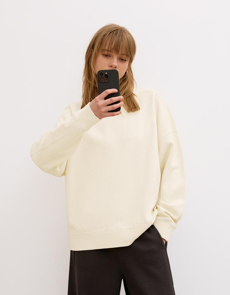 Kalın pamuklu sweatshirt