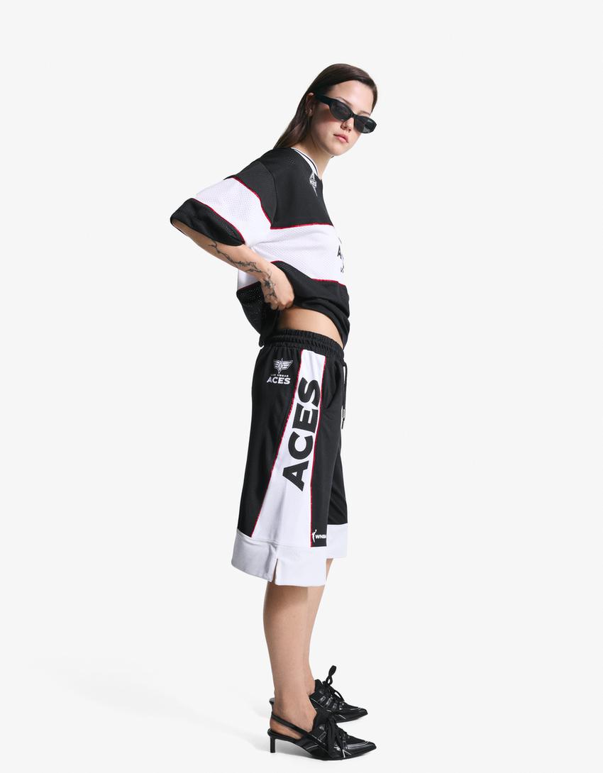WNBA sports Bermuda jorts-Black-2