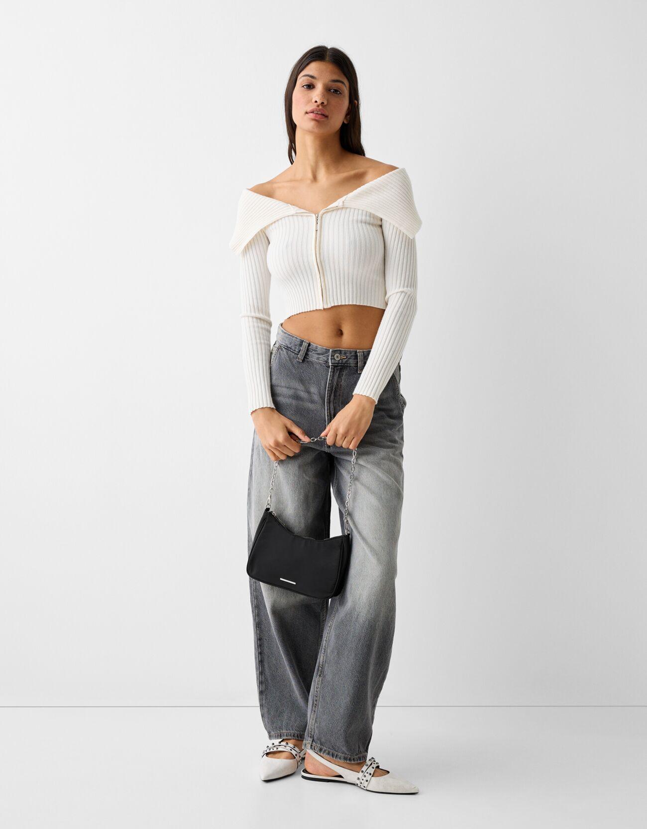 Satin chain bag — Black