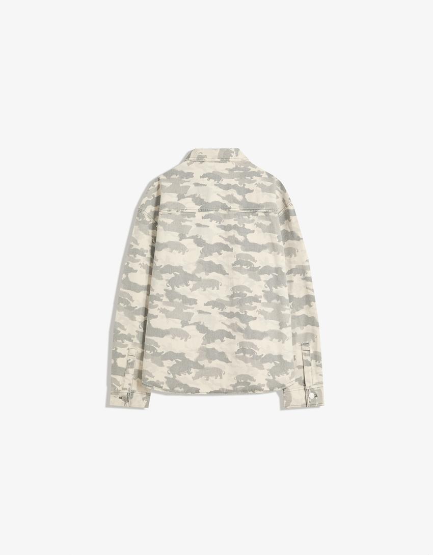 Košile oversize Ecko Unltd s potiskem-Tmavě šedá