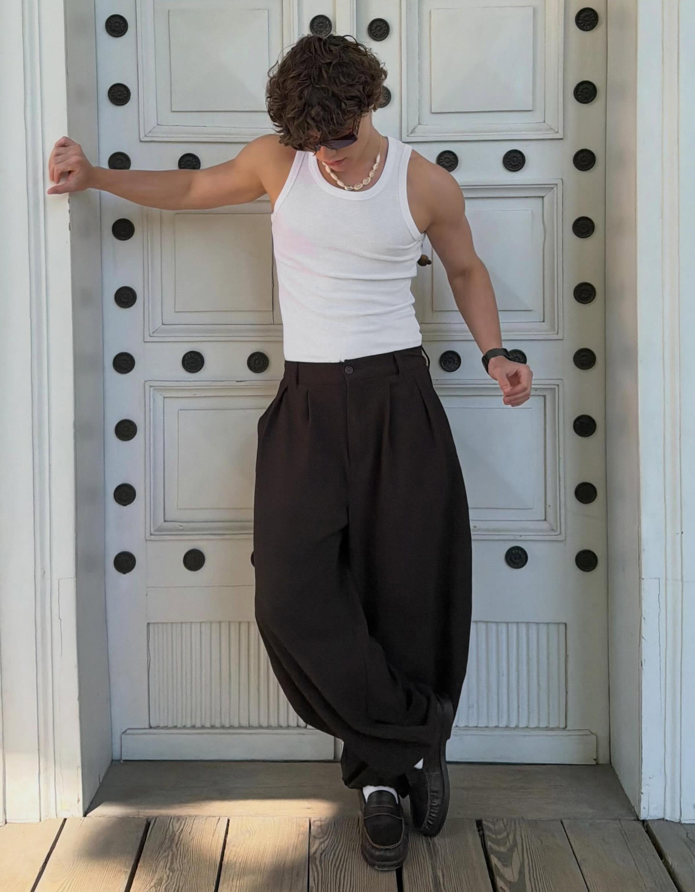 Ribbed vest top — White