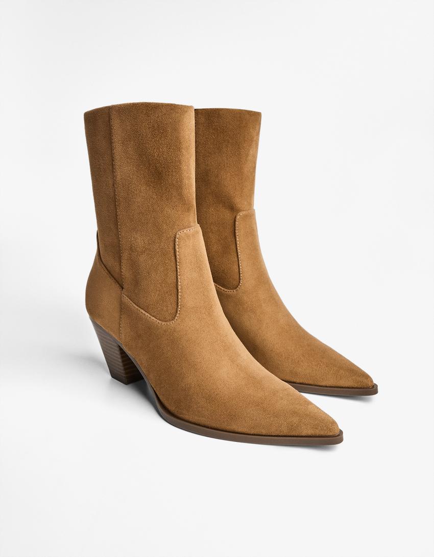 Botine toc cowboy-Nisip