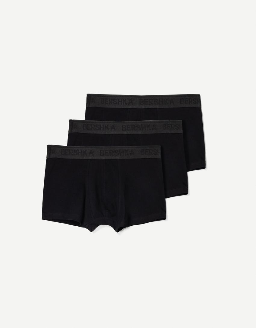 Pack 3 boxers cintura print-Negro