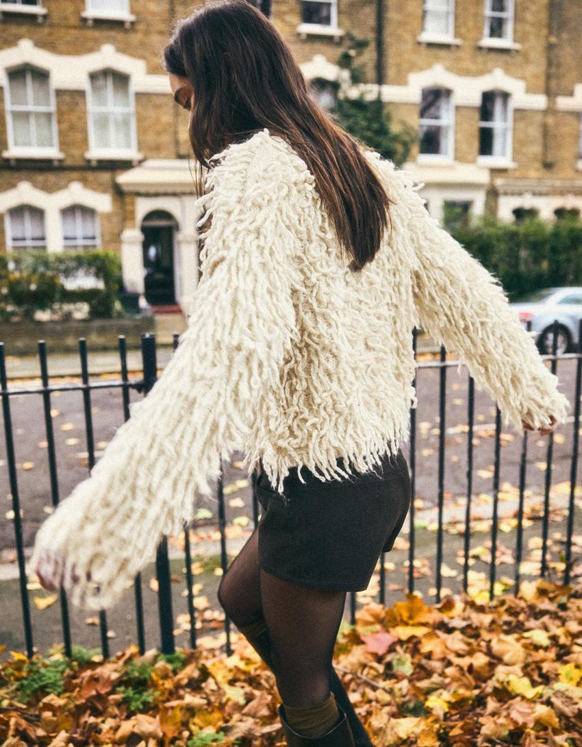 Gilet à franges-Sable