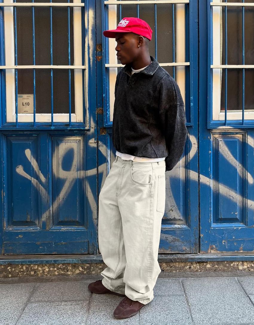 Szuper baggy farmernadrág-Szürke