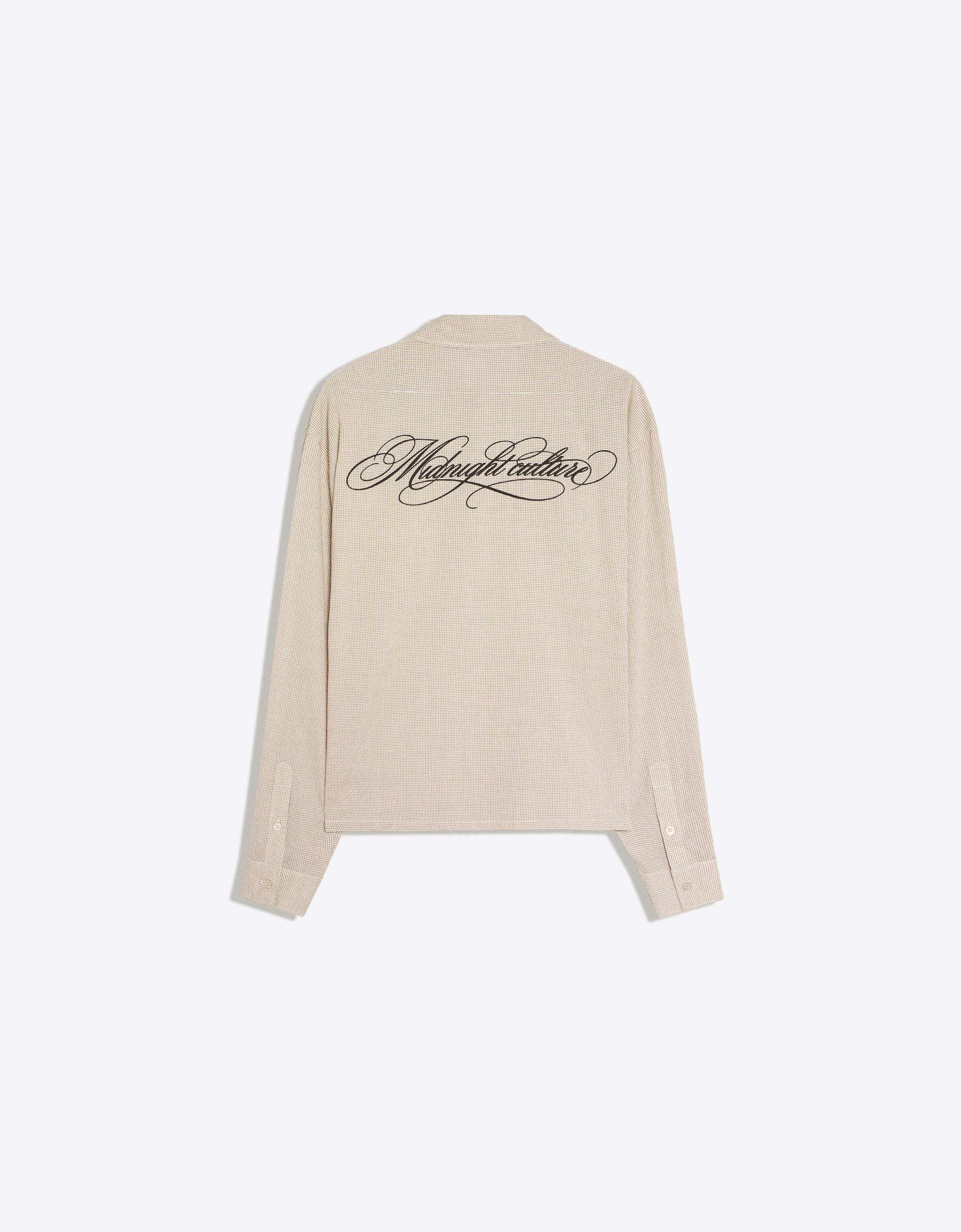 Long sleeve check print shirt — Beige