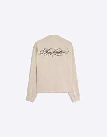 Long sleeve check print shirt — Beige 6