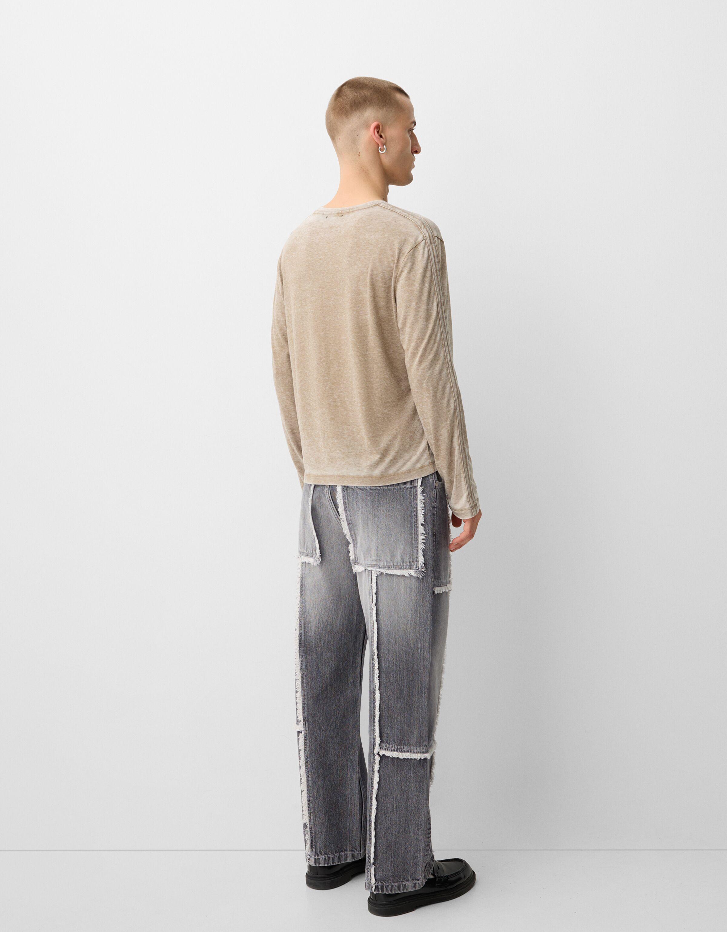 Baggy jeans with fringing - Jeans - Men | Bershka
