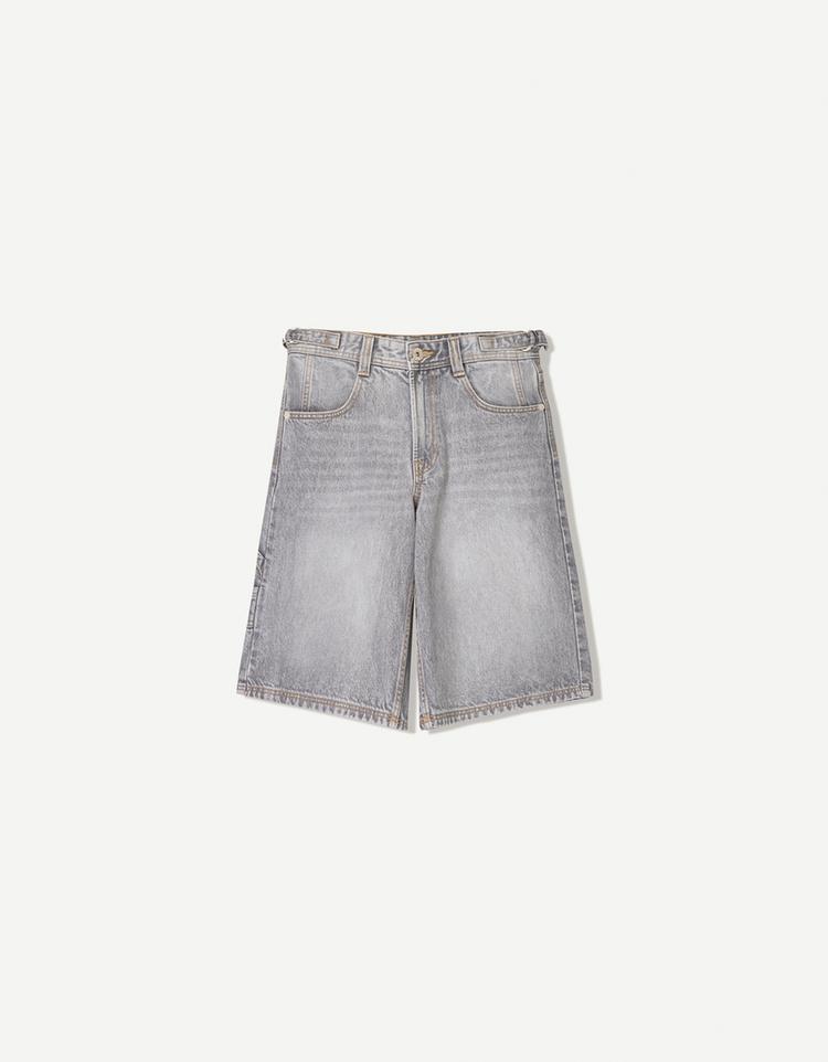 Balloon fit denim bermuda